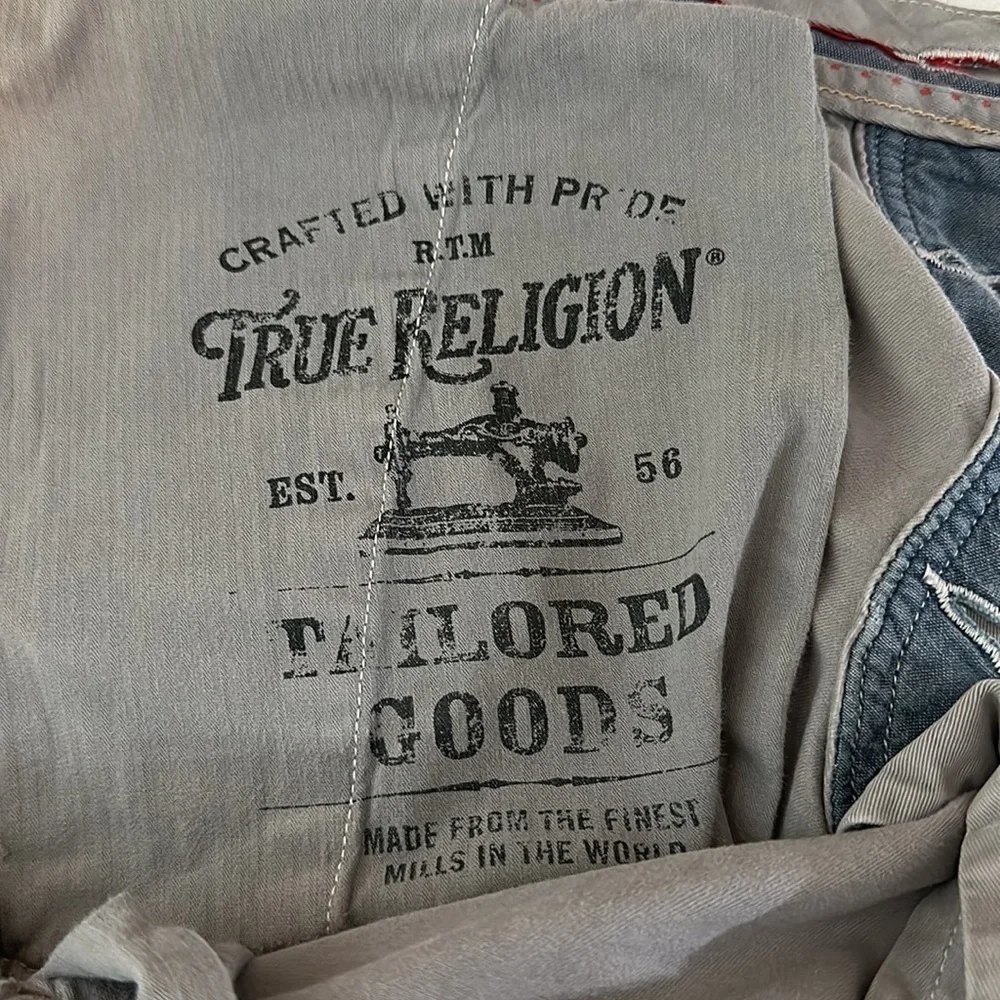 TRUE RELIGION Rocco‎ Tailored overdye Twill pants / jeans Gray Size 38